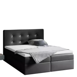 Łóżka Z Pojemnikiem|Łóżka Szare></noscript>Gruszka Łóżko Kontynentalne 200x200 z szarej ekoskóry MAKSYM