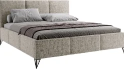 Łóżka Kontynentalne|Łóżka Małżeńskie></noscript>UNISTYL MEBLE Łóżko kontynentalne do sypialni czarne LORIO 160x200 cm z pojemnikiem