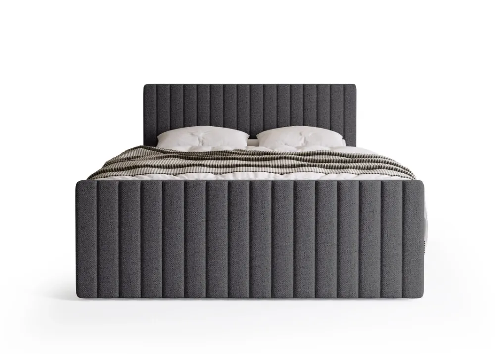 Meble Młodzieżowe|Łóżka Młodzieżowe>BROMARKT Łóżko kontynentalne DREAM DUO 140x200 cm z pojemnikiem na pościel szare