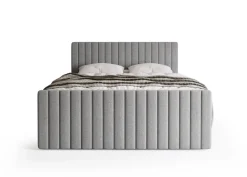Łóżka Małżeńskie|Łóżka Ze Stelażem></noscript>BROMARKT Łóżko kontynentalne szare 160x200 cm z pojemnikiem na pościel DREAM DUO