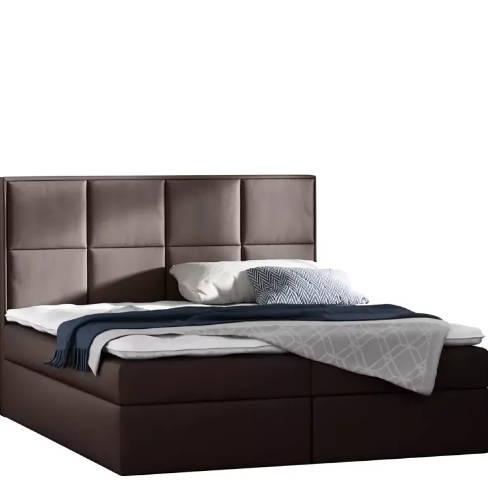 Łóżka Z Zagłówkiem|Łóżka Z Pojemnikiem>Gruszka Łóżko Kontynentalne 160x200 beżowe GUSTAW