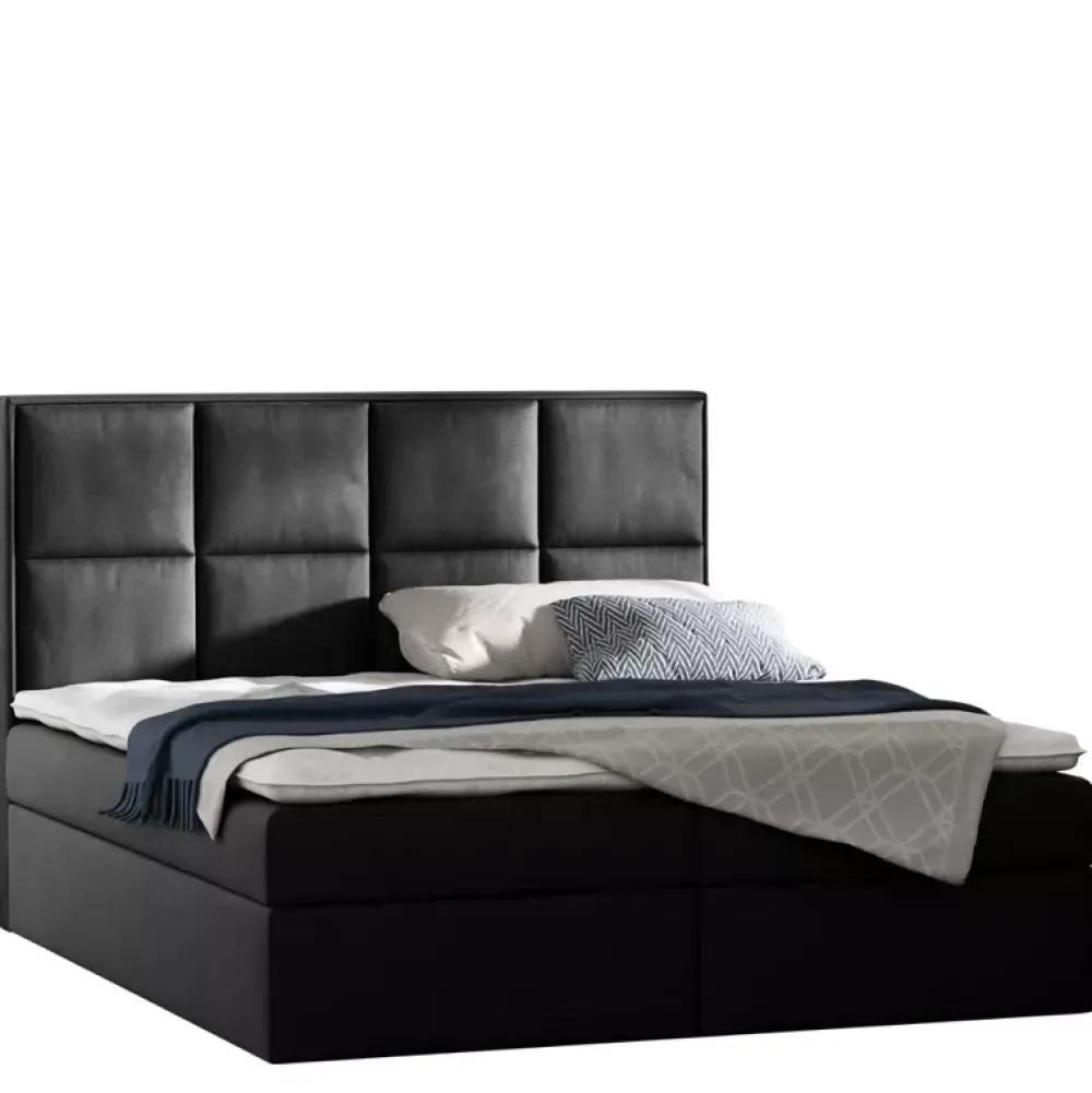 Łóżka Z Zagłówkiem|Łóżka Z Pojemnikiem>Gruszka Łóżko Kontynentalne 160x200 beżowe GUSTAW