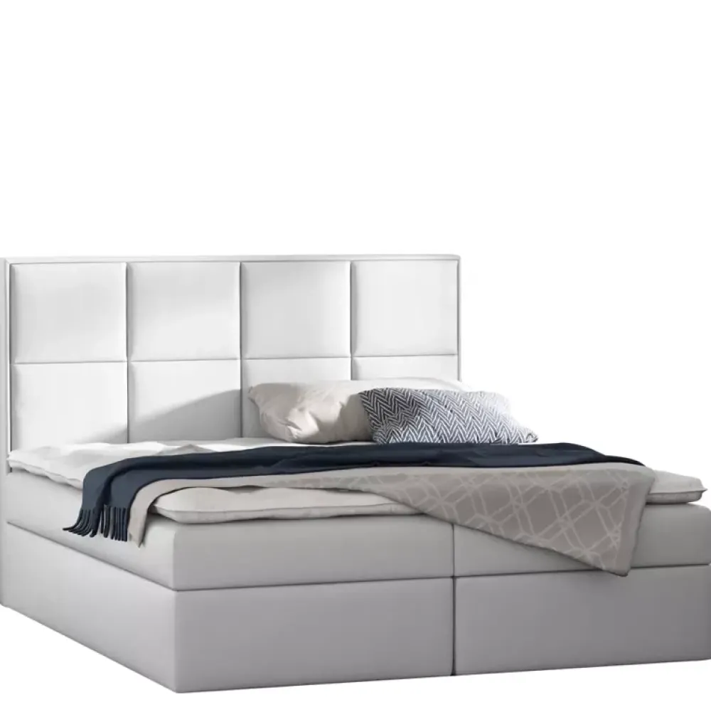 Łóżka Z Zagłówkiem|Łóżka Z Pojemnikiem>Gruszka Łóżko Kontynentalne 160x200 beżowe GUSTAW