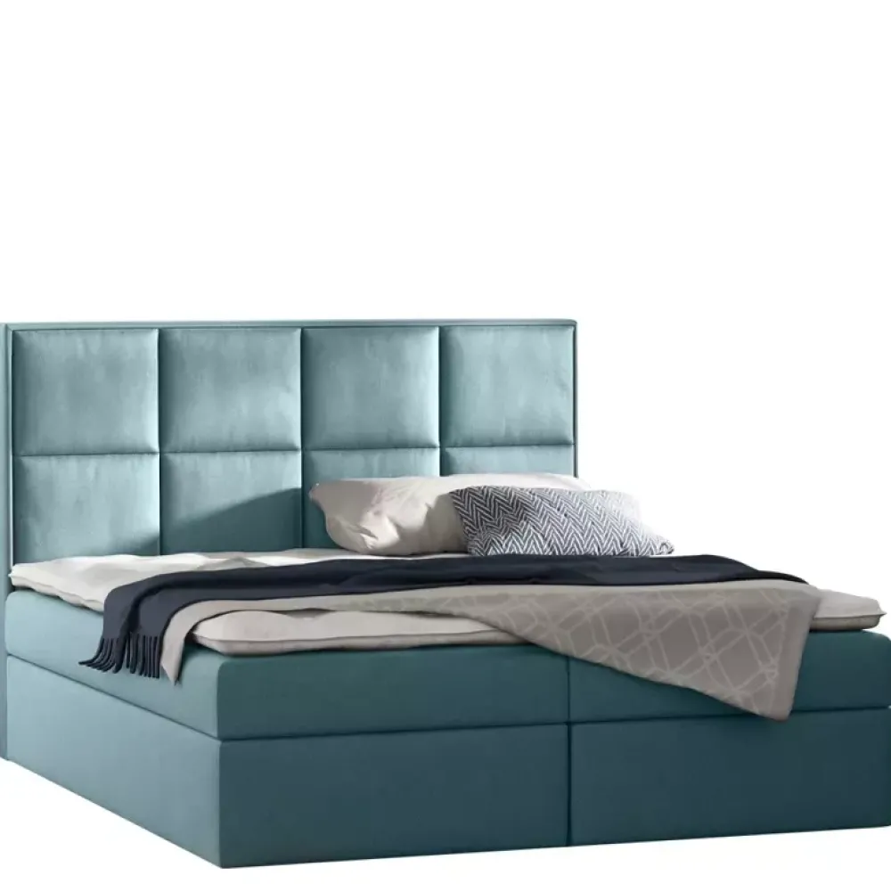 Łóżka Z Zagłówkiem|Łóżka Z Pojemnikiem>Gruszka Łóżko Kontynentalne 160x200 beżowe GUSTAW