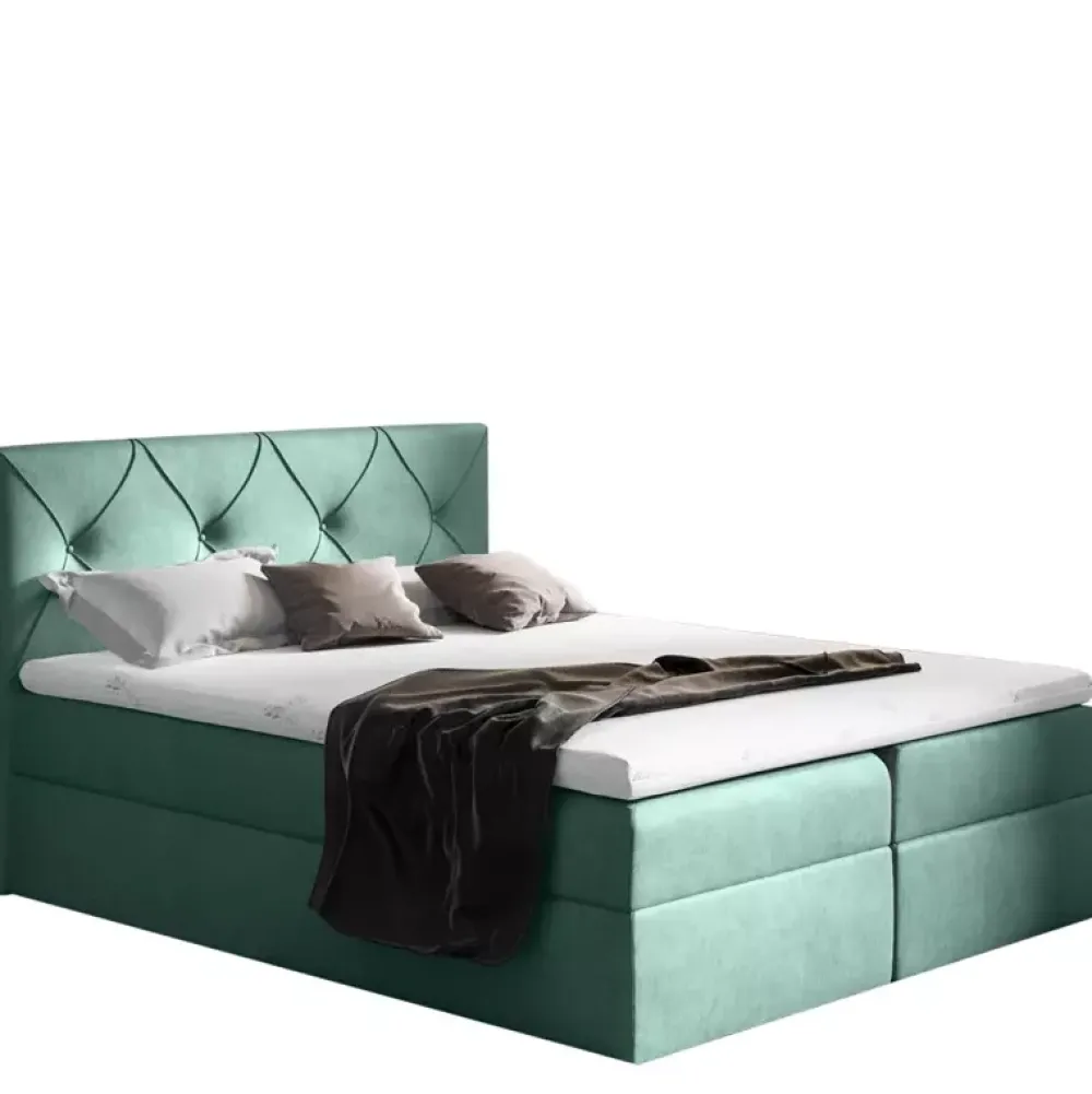 Łóżka Młodzieżowe|Łóżka Z Zagłówkiem>Gruszka Łóżko Kontynentalne 140x200 białe COLIN