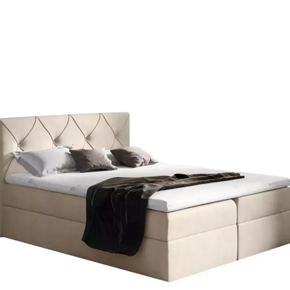 Łóżka Młodzieżowe|Łóżka Z Zagłówkiem>Gruszka Łóżko Kontynentalne 140x200 białe COLIN