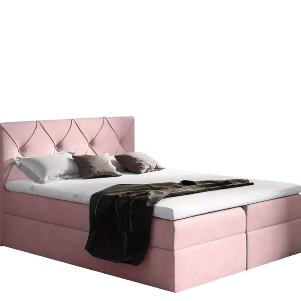 Łóżka Młodzieżowe|Łóżka Z Zagłówkiem>Gruszka Łóżko Kontynentalne 140x200 białe COLIN