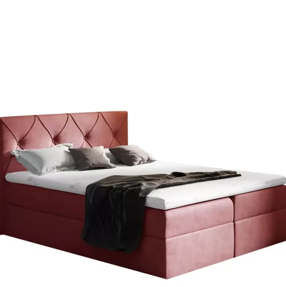 Łóżka Młodzieżowe|Łóżka Z Zagłówkiem>Gruszka Łóżko Kontynentalne 140x200 białe COLIN