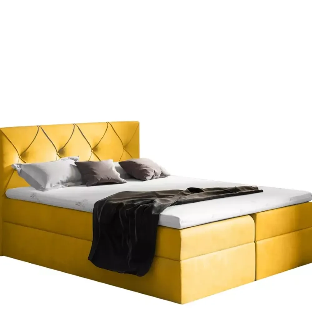 Łóżka Młodzieżowe|Łóżka Z Zagłówkiem>Gruszka Łóżko Kontynentalne 140x200 białe COLIN