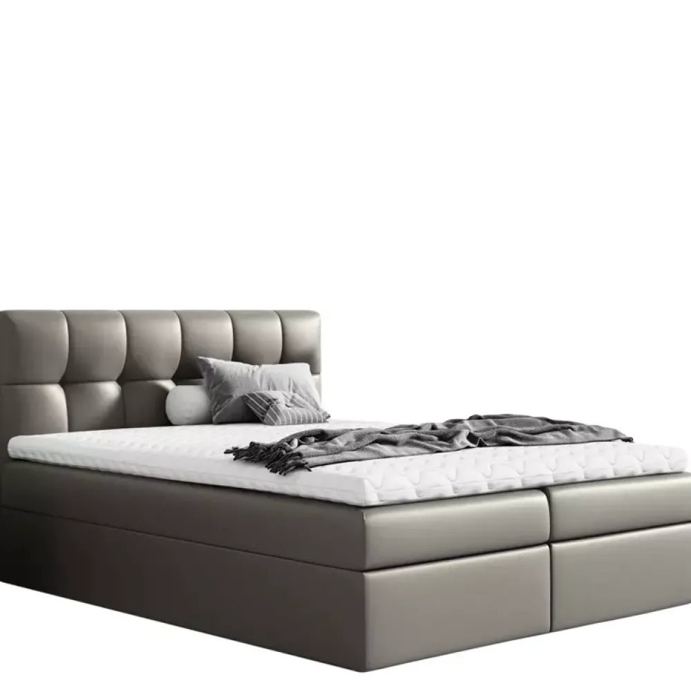 Łóżka Z Zagłówkiem|Łóżka Z Pojemnikiem>Gruszka Łóżko Kontynentalne 200x200 białe RYAN