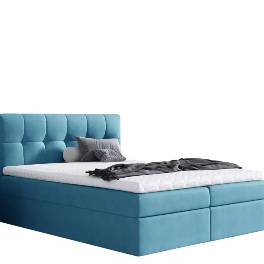 Łóżka Z Zagłówkiem|Łóżka Z Pojemnikiem>Gruszka Łóżko Kontynentalne 200x200 białe RYAN