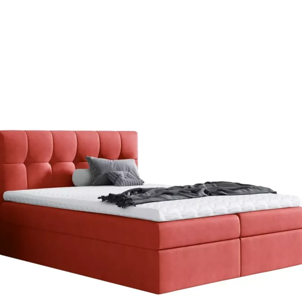 Łóżka Z Zagłówkiem|Łóżka Z Pojemnikiem>Gruszka Łóżko Kontynentalne 200x200 białe RYAN