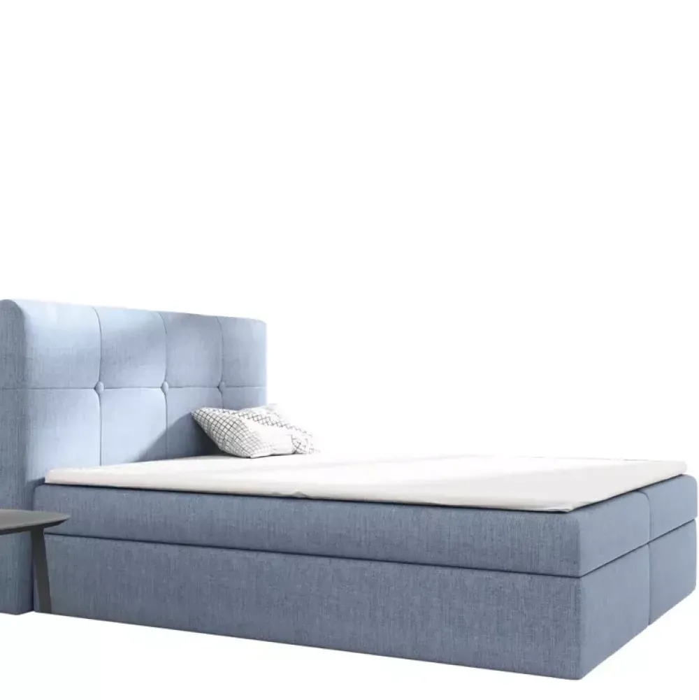 Łóżka Młodzieżowe|Łóżka Z Zagłówkiem>Gruszka Łóżko Kontynentalne 120x200 błękitne LUDWIK