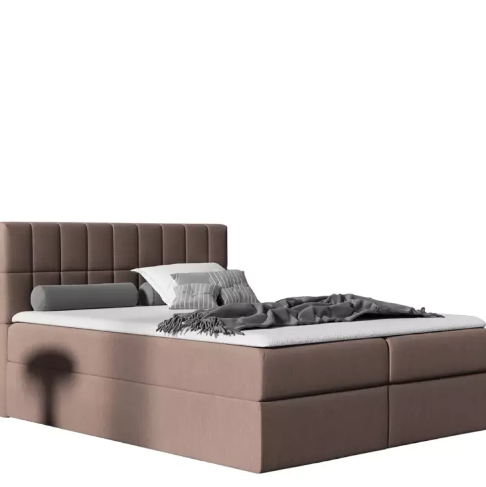 Łóżka Z Zagłówkiem|Łóżka Z Pojemnikiem>Gruszka Łóżko Kontynentalne 180x200 brązowe KEVIN