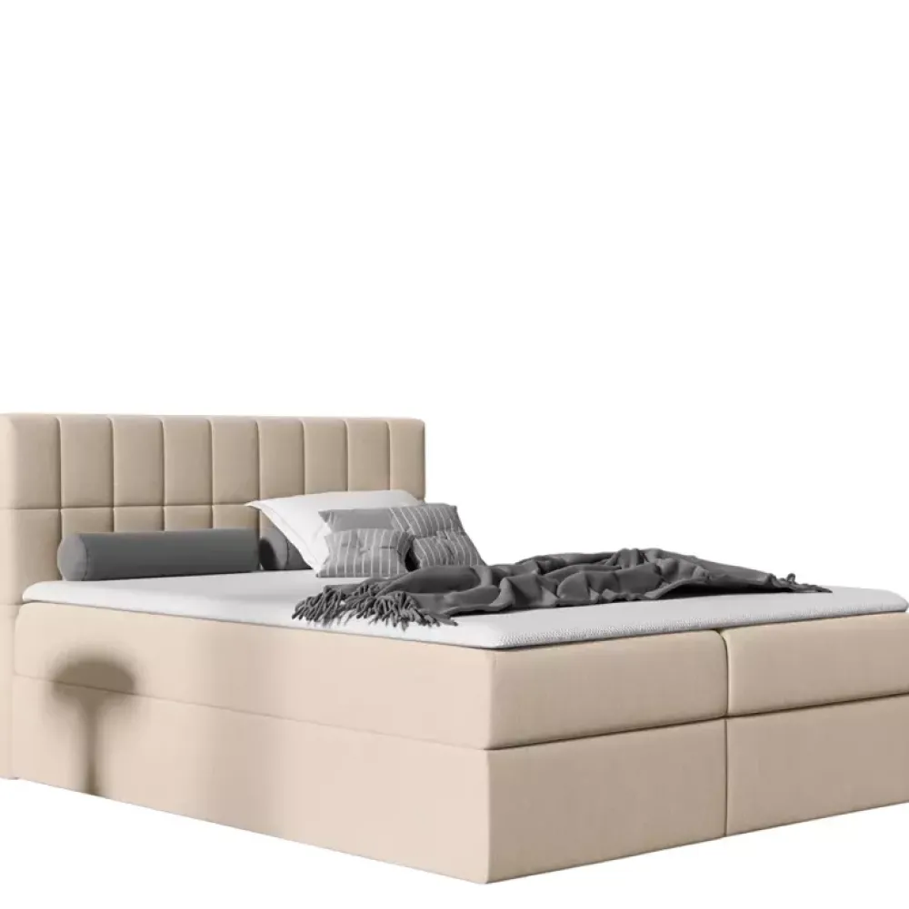 Łóżka Z Zagłówkiem|Łóżka Z Pojemnikiem>Gruszka Łóżko Kontynentalne 180x200 brązowe KEVIN