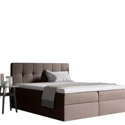 Łóżka Z Zagłówkiem|Łóżka Z Pojemnikiem>Gruszka Łóżko Kontynentalne 200x200 brązowe EMIL