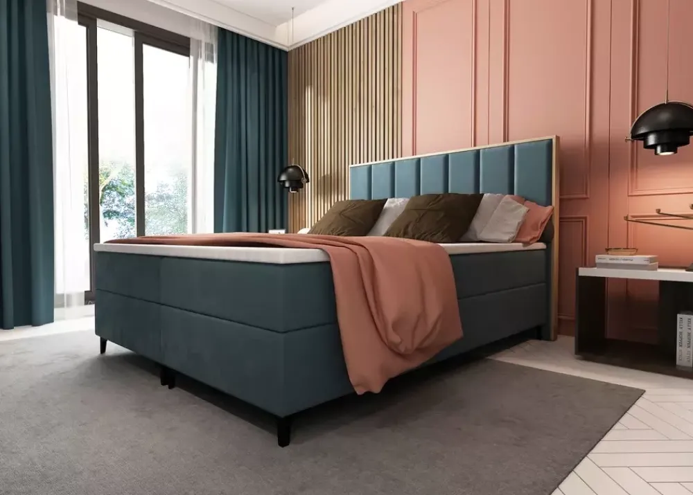 Łóżka Młodzieżowe|Łóżka Na Nóżkach>Laaph Studio Łóżko kontynentalne 140x200 CEBU