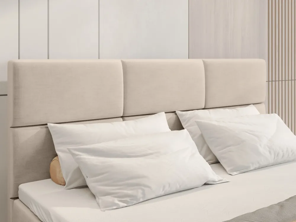 Łóżka Małżeńskie|Łóżka Ze Stelażem>BROMARKT Łóżko kontynentalne 180x200 cm beż BOSTON pojemnik na pościel