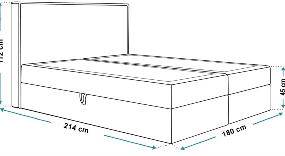 Łóżka Małżeńskie|Łóżka Ze Stelażem>Riban Łóżko kontynentalne 180x200 cm BETKA pojemnik na pościel