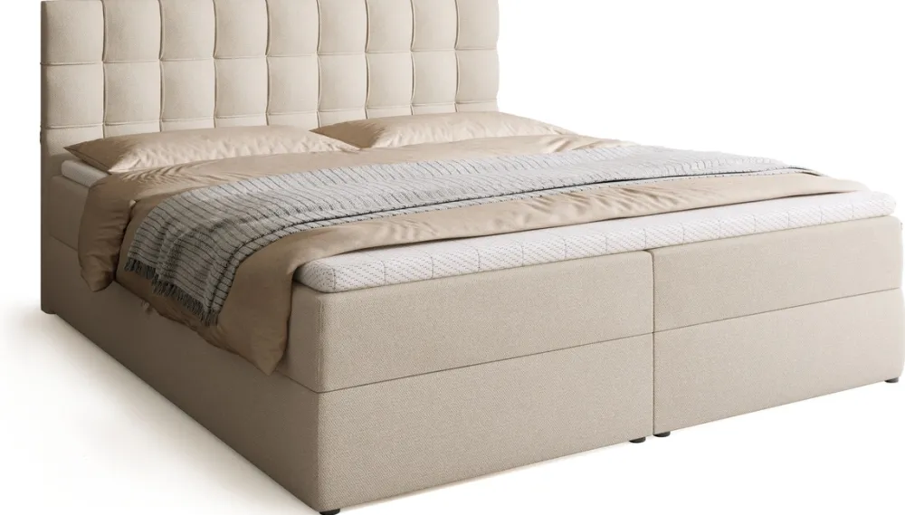 Łóżka Małżeńskie|Łóżka Ze Stelażem>BROMARKT Łóżko kontynentalne 180x200 cm DETROIT pojemnik na pościel