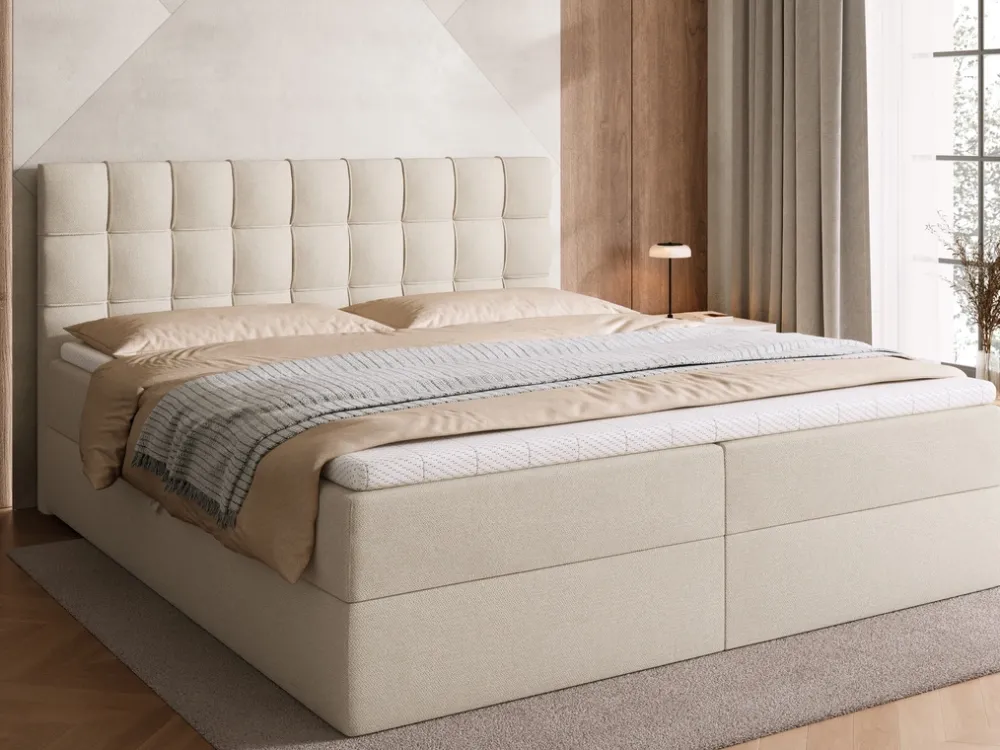 Łóżka Małżeńskie|Łóżka Ze Stelażem>BROMARKT Łóżko kontynentalne 180x200 cm DETROIT pojemnik na pościel