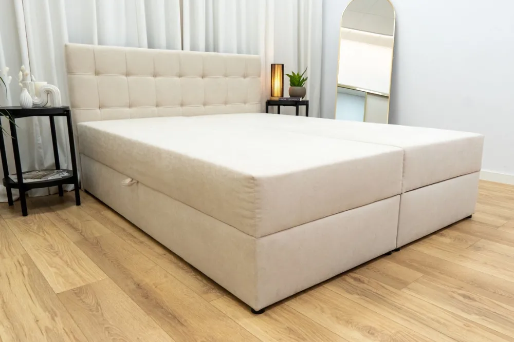 Łóżka Małżeńskie|Łóżka Ze Stelażem>BROMARKT Łóżko kontynentalne 160x200 cm z pojemnikiem DETROIT zieleń