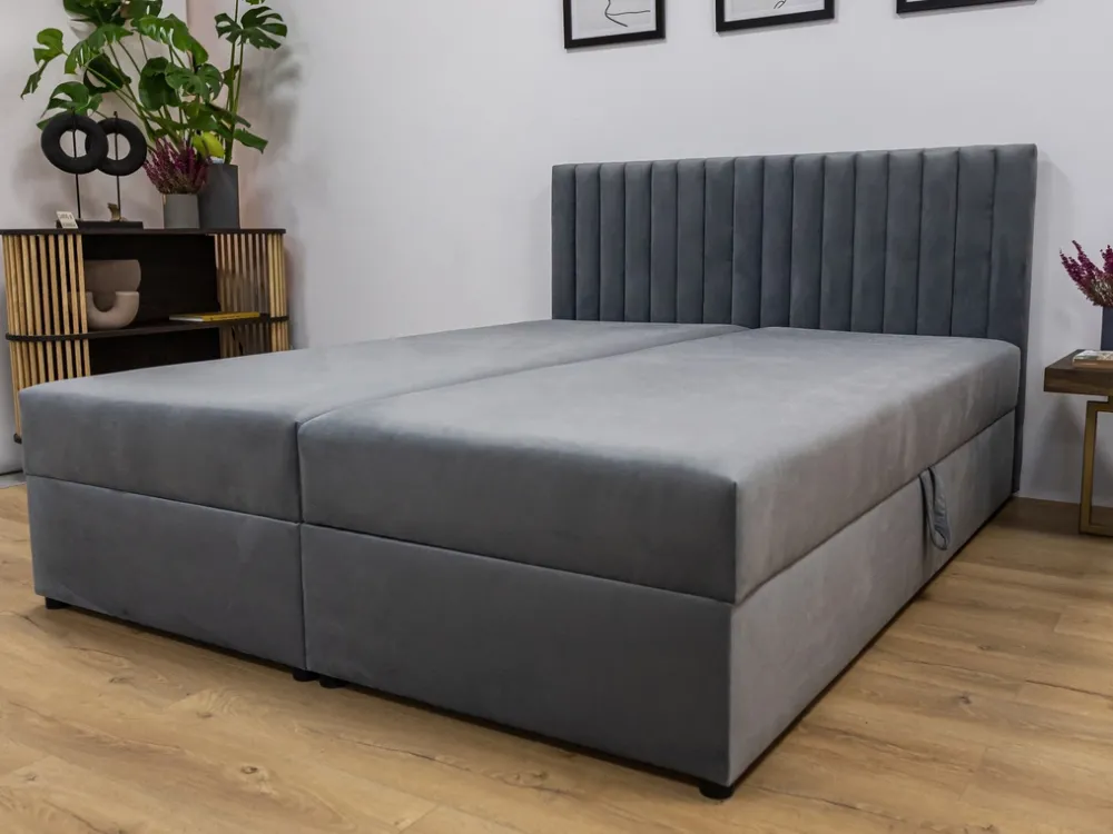 Łóżka Małżeńskie|Łóżka Ze Stelażem>BROMARKT Łóżko kontynentalne 160x200 cm z pojemnikiem na pościel DREAM butelkowa zieleń