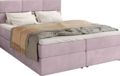 Meble Młodzieżowe|Łóżka Młodzieżowe>BROMARKT Łóżko kontynentalne 140x200 cm z pojemnikiem na pościel BOSTON pudrowy róź