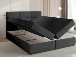 Meble Młodzieżowe|Łóżka Młodzieżowe>BROMARKT Łóżko kontynentalne 140x200 cm z pojemnikiem na pościel BOSTON czarne