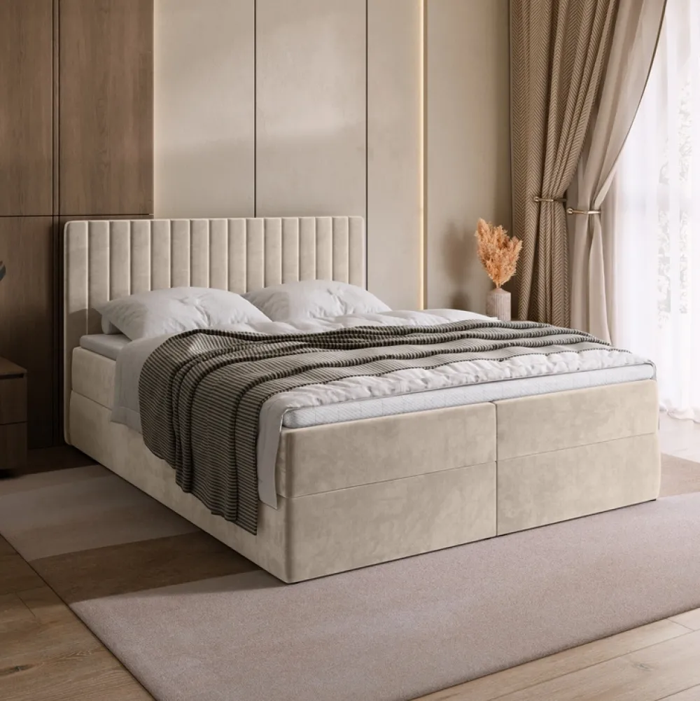 Łóżka Małżeńskie|Łóżka Ze Stelażem>BROMARKT Łóżko kontynentalne 180x200 cm z pojemnikiem DREAM