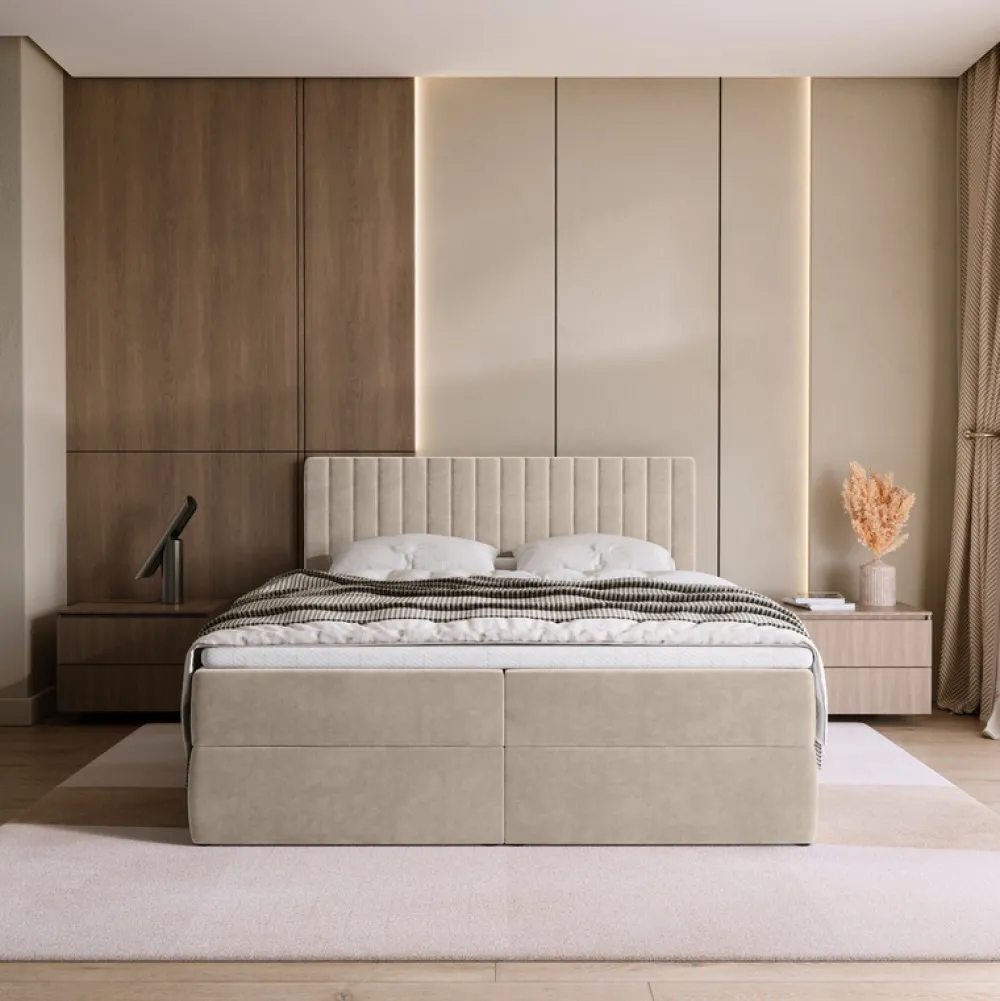 Łóżka Małżeńskie|Łóżka Ze Stelażem>BROMARKT Łóżko kontynentalne 180x200 cm z pojemnikiem DREAM