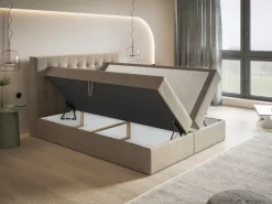 Łóżka Małżeńskie|Łóżka Ze Stelażem>Riban Łóżko kontynentalne 160x200 cm z pojemnikiem ZANTE pikowany zagłówek