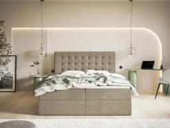 Łóżka Małżeńskie|Łóżka Ze Stelażem></noscript>Riban Łóżko kontynentalne 160x200 cm z pojemnikiem ZANTE pikowany zagłówek