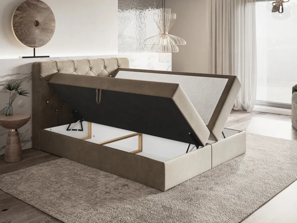 Łóżka Młodzieżowe|Łóżka Ze Stelażem>Riban Łóżko kontynentalne 140x200 cm z pojemnikiem na pościel JAMAL