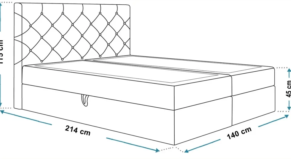 Łóżka Młodzieżowe|Łóżka Ze Stelażem>Riban Łóżko kontynentalne 140x200 cm z pojemnikiem na pościel JAMAL