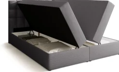 Łóżka Małżeńskie|Łóżka Ze Stelażem>BROMARKT Łóżko kontynentalne 160x200 cm z pojemnikiem DETROIT szare