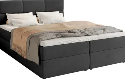 Łóżka Małżeńskie|Łóżka Ze Stelażem>BROMARKT Łóżko kontynentalne 160x200 cm z pojemnikiem na pościel BOSTON czarne