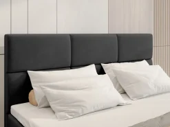 Łóżka Małżeńskie|Łóżka Ze Stelażem></noscript>BROMARKT Łóżko kontynentalne 160x200 cm z pojemnikiem na pościel BOSTON czarne