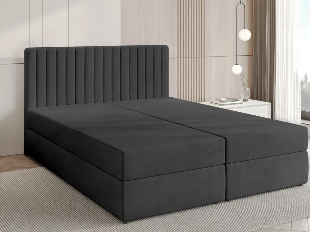 Łóżka Małżeńskie|Łóżka Ze Stelażem>BROMARKT Łóżko kontynentalne 160x200 cm z pojemnikiem DREAM czarne