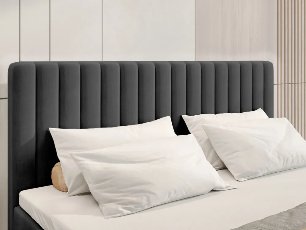 Łóżka Małżeńskie|Łóżka Ze Stelażem>BROMARKT Łóżko kontynentalne 160x200 cm z pojemnikiem DREAM czarne