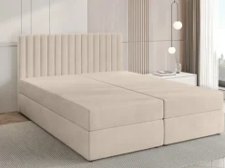 Łóżka Małżeńskie|Łóżka Ze Stelażem></noscript>BROMARKT Łóżko kontynentalne 180x200 cm z pojemnikiem DREAM beż
