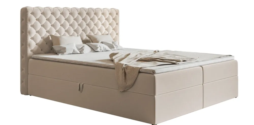 Łóżka Młodzieżowe|Łóżka Ze Stelażem>Riban Łóżko kontynentalne 120x200 cm z pojemnikiem na pościel BROLY