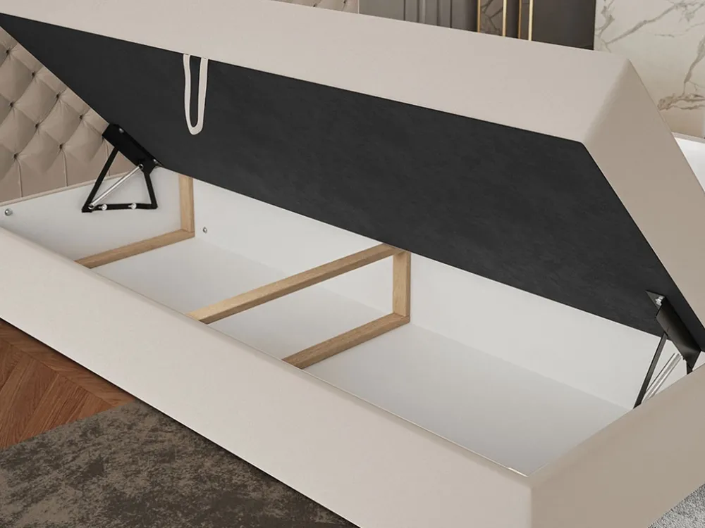 Łóżka Młodzieżowe|Łóżka Ze Stelażem>Riban Łóżko kontynentalne 120x200 cm z pojemnikiem na pościel BROLY