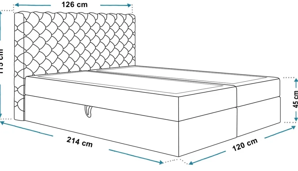 Łóżka Młodzieżowe|Łóżka Ze Stelażem>Riban Łóżko kontynentalne 120x200 cm z pojemnikiem na pościel BROLY