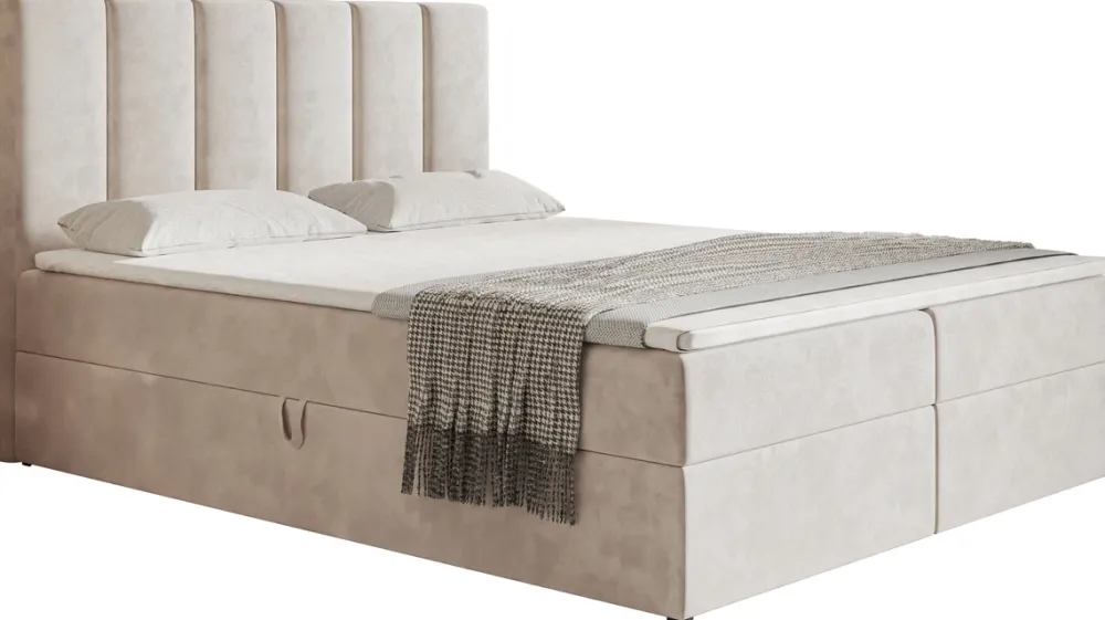 Łóżka Młodzieżowe|Łóżka Ze Stelażem>Riban Łóżko kontynentalne 120x200 cm z pojemnikiem na pościel OWEL