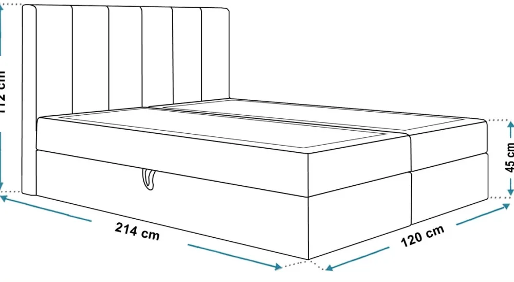 Łóżka Młodzieżowe|Łóżka Ze Stelażem>Riban Łóżko kontynentalne 120x200 cm z pojemnikiem na pościel OWEL