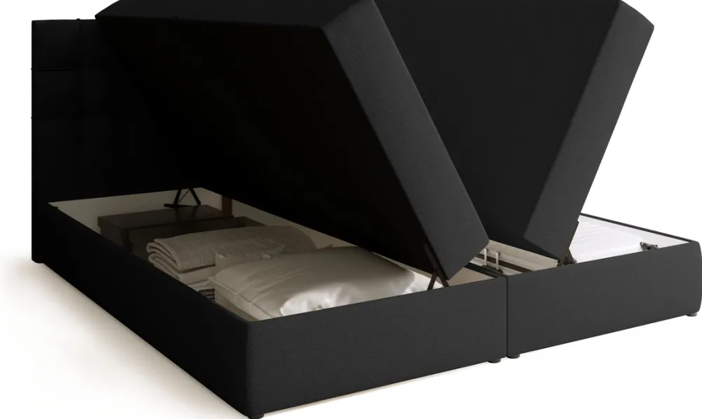 Łóżka Małżeńskie|Łóżka Ze Stelażem>BROMARKT Łóżko kontynentalne 180x200 cm z pojemnikiem na pościel DETROIT pikowane