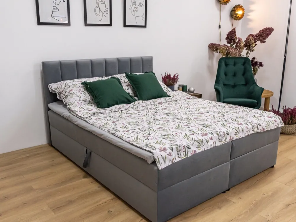 Łóżka Małżeńskie|Łóżka Ze Stelażem>BROMARKT Łóżko kontynentalne 180x200 cm z pojemnikiem DENVER czarne