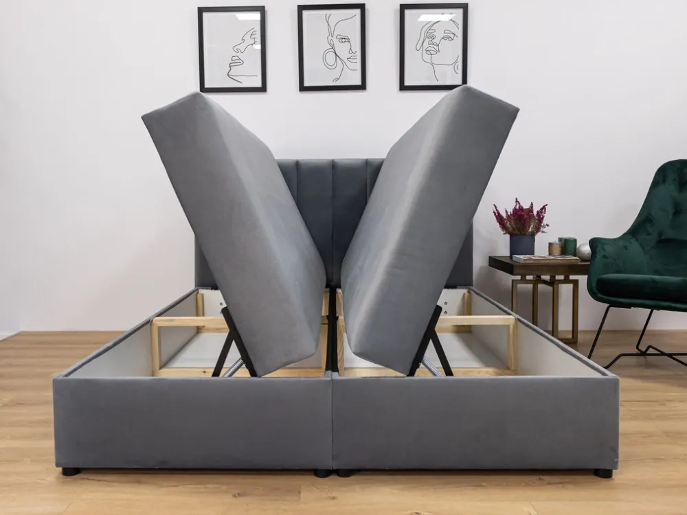 Łóżka Małżeńskie|Łóżka Ze Stelażem>BROMARKT Łóżko kontynentalne 180x200 cm z pojemnikiem DENVER czarne