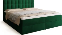 Łóżka Małżeńskie|Łóżka Ze Stelażem>BROMARKT Łóżko kontynentalne 180x200 cm z pojemnikiem DETROIT butelkowa zieleń
